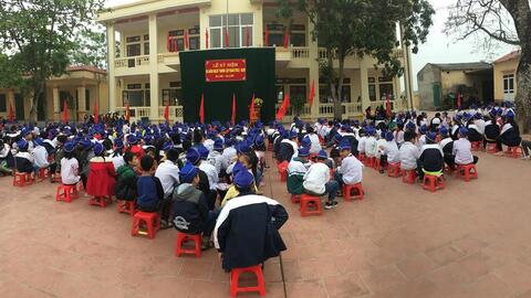 Một số hình ảnh về buổi kỉ niệm chảo mừng 88 năm ngày thành lập Đoàn Thanh niên Cộng Sản Hồ Chí Minh của Trường Tiểu học Bảo Khê